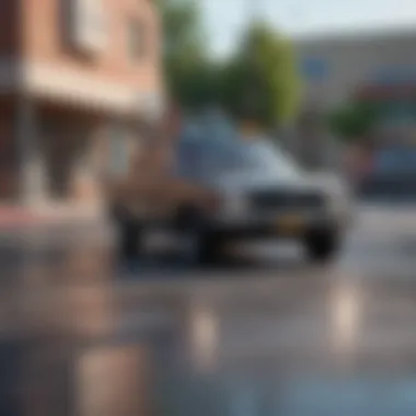 A vehicle parked at a DMV office