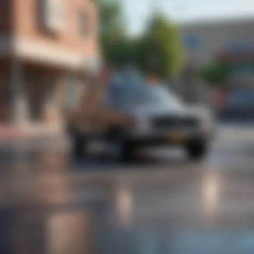 A vehicle parked at a DMV office