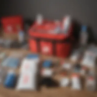 Organized Emergency Supplies Well-organized home emergency kit with essential supplies