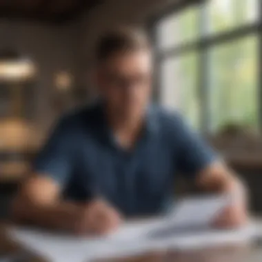 Reviewing Essential Home Buying Paperwork A prospective homeowner reviewing paperwork
