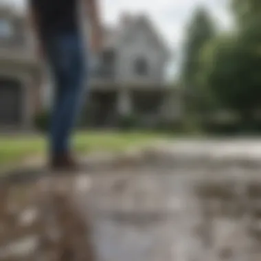 Homeowners assessing hail damage