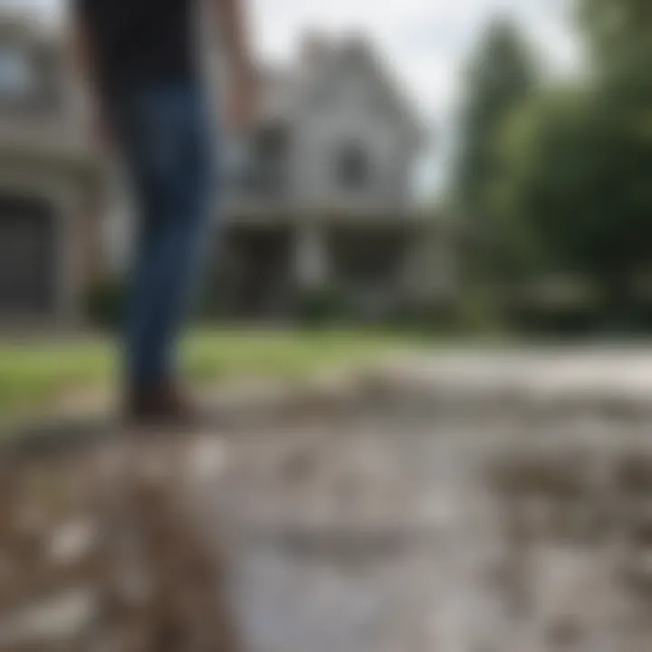 Homeowners assessing hail damage