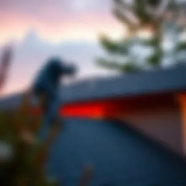 Roof Inspection for Insurance Compliance A homeowner inspecting their roof to maintain insurance compliance