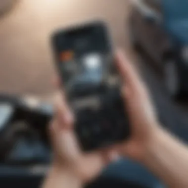 A smartphone displaying a car key fob locating app