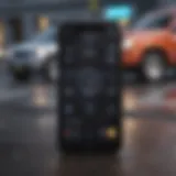 Modern smartphone displaying a truck remote start app