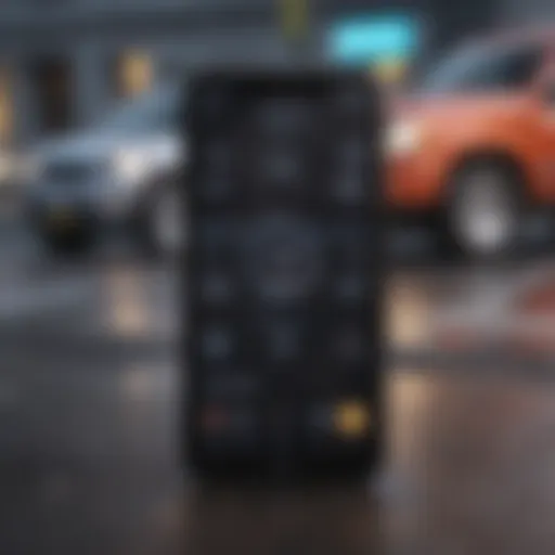 Modern smartphone displaying a truck remote start app