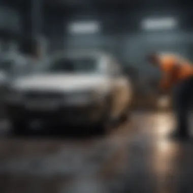 Inspecting a Vehicle for Damage Indicators An inspection of a vehicle highlighting signs of damage.