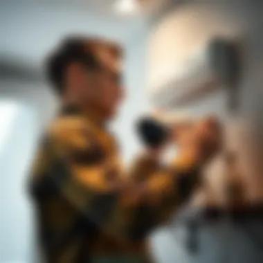 Installation of a home security system by a professional