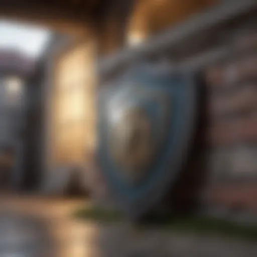 House with a shield symbolizing protection