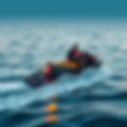 A sleek jet ski cutting through the waves