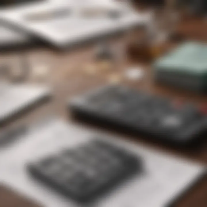 A calculator and financial documents representing coverage assessment