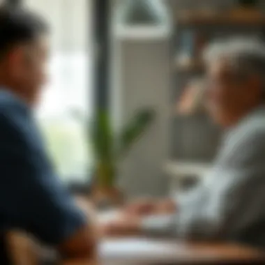 Consulting with an Insurance Advisor A senior discussing life insurance with an advisor