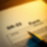 A close-up view of the SR-22 form