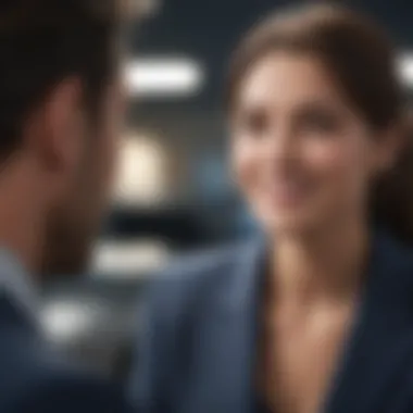 Friendly Insurance Agent Advice A close-up of a friendly insurance agent advising a customer