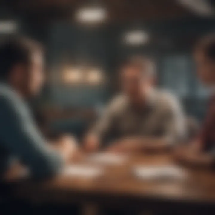 A group discussion among clients about their insurance experiences