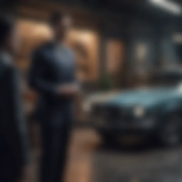 A negotiation scene between a seller and a buyer.