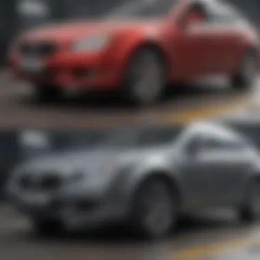 Transformation Through Repair Before and after comparison of a scratched vehicle