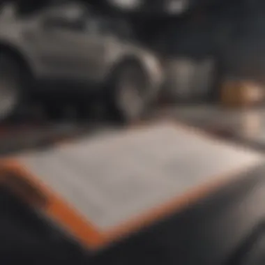 Vehicle Inspection Checklist A detailed checklist for vehicle inspections displayed on a clipboard