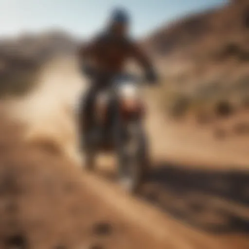 Dirt bike navigating a winding road