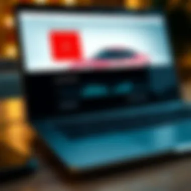 Online auto estimate tool on a laptop