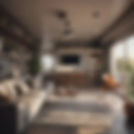 A modern mobile home showcasing interior design