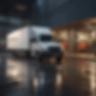 Vehicle Delivery in Action A delivery truck transporting a newly purchased vehicle