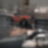A vintage car displayed on a digital marketplace
