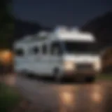 A detailed view of an RV showcasing its features