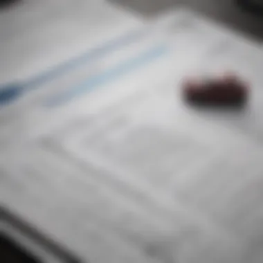 Close-up of car insurance policy documents