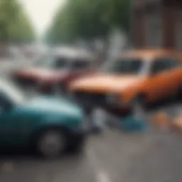 Illustration depicting the rise of fraudulent claims in car insurance