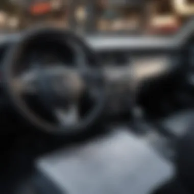 Understanding Your Car's Financial Obligations Close-up of a car dashboard with financial documents
