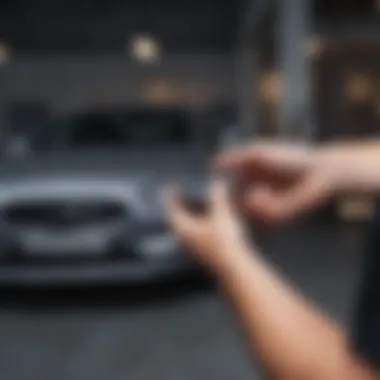 Successful Transaction Completion A satisfied person handing over car keys