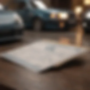 Physical Car Insurance Card on Table Printed car insurance card laid on a table