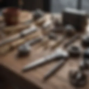 Essential Locksmith Tools Locksmith tools and equipment displayed on a table