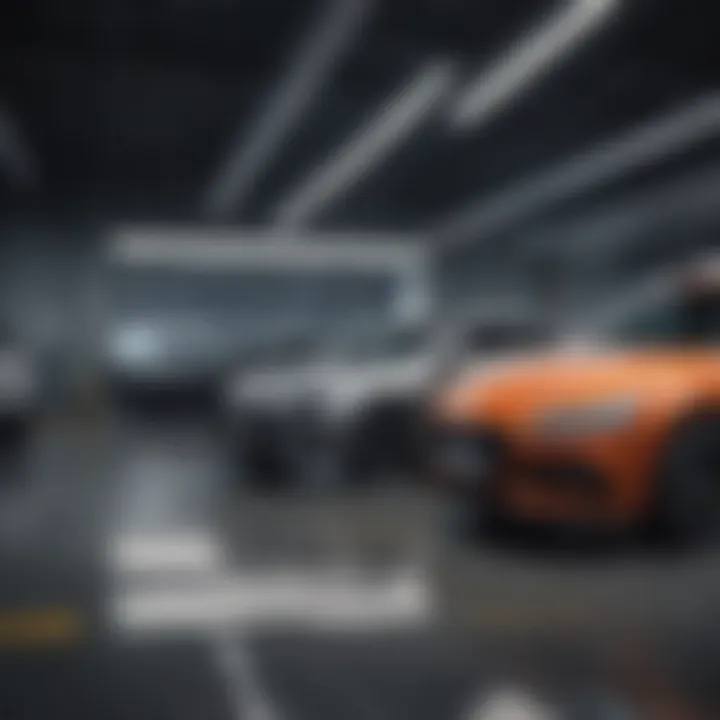 A selection of new vehicles at a dealership