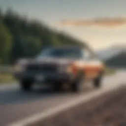Scenic view of a vehicle on a Canadian highway