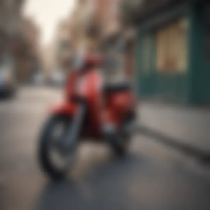 Moped parked safely on a street