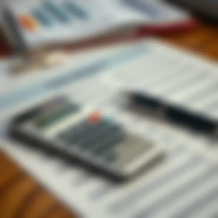 Evaluating Financial Implications A calculator and paperwork representing financial assessments