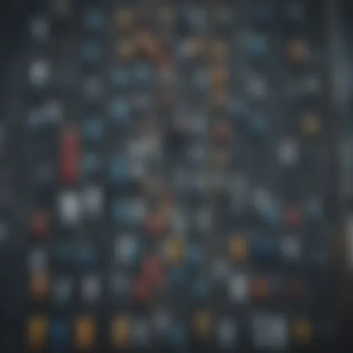 Aerial view of a car transport truck loaded with vehicles