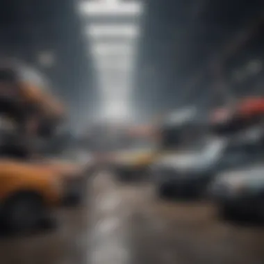 A stack of vehicles ready for recycling