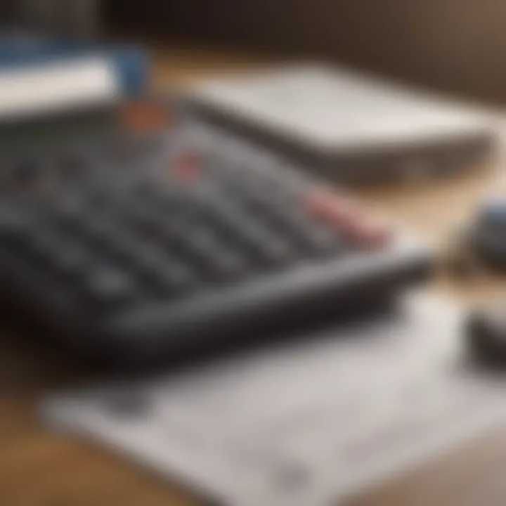 A calculator and mortgage documents symbolizing financial strategy