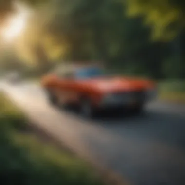 Car Insurance Coverage in Massachusetts Illustration of a car receiving insurance coverage in a scenic Massachusetts setting