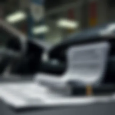 Insurance paperwork related to vehicle repairs