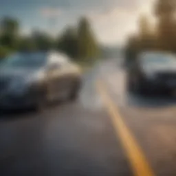 Dashcam footage showcasing an accident scene