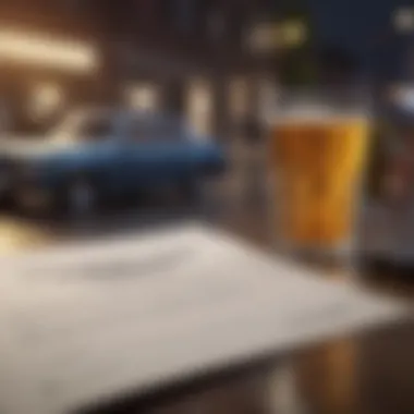 Conceptual illustration of insurance policy adjustments after a DUI incident
