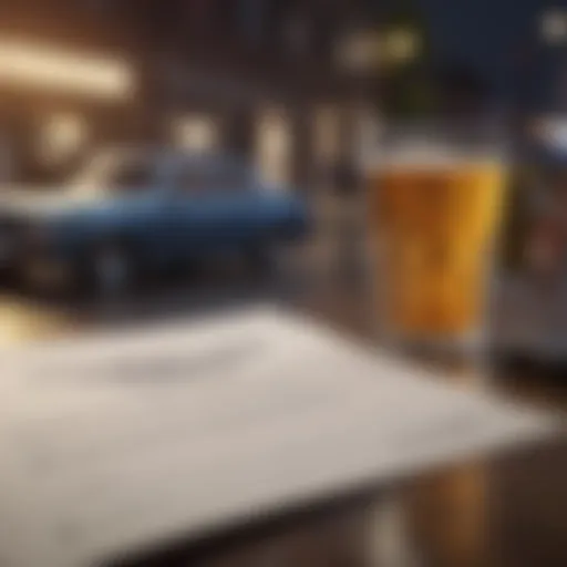 Conceptual illustration of insurance policy adjustments after a DUI incident