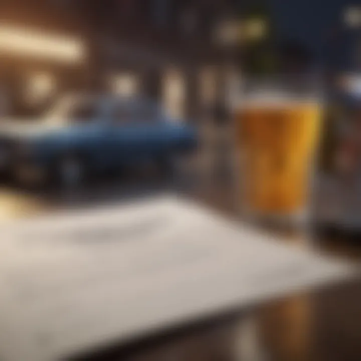 Conceptual illustration of insurance policy adjustments after a DUI incident