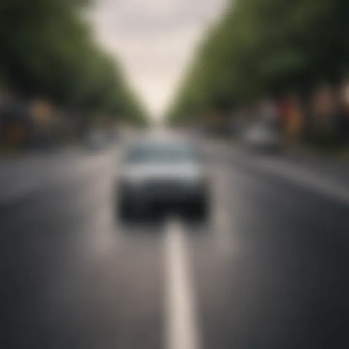 Conceptual image of a car on a road symbolizing driving privileges