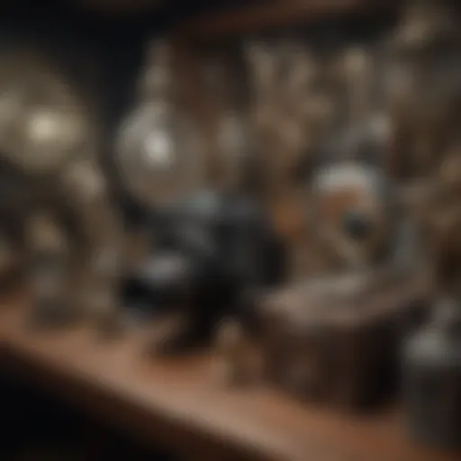 A vintage collector's showcase filled with rare artifacts