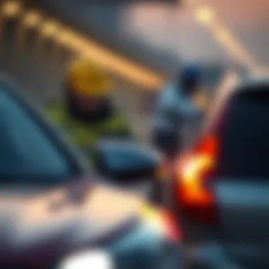 Roadside Assistance Support Roadside assistance officer helping a stranded motorist
